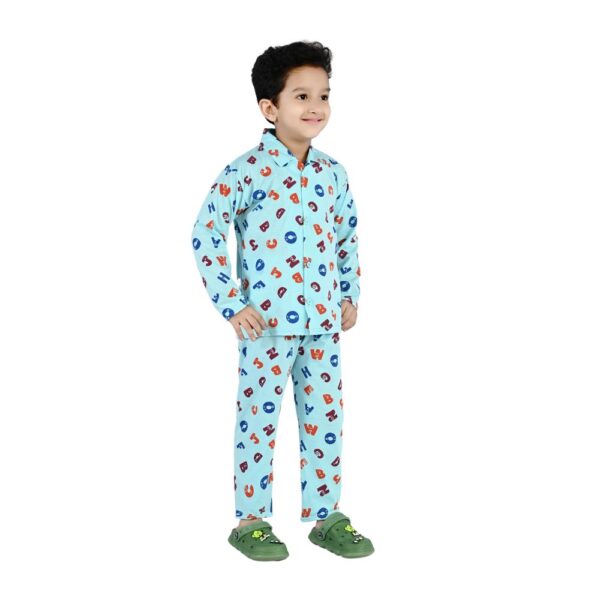 Baby Boys Nightwear Dress | ABC Print | Sky Blue | 2-12 Years - Image 3