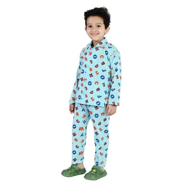 Baby Boys Nightwear Dress | ABC Print | Sky Blue | 2-12 Years - Image 4