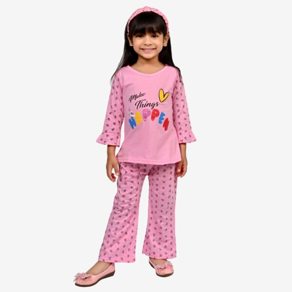 Baby Girls Nightwear Dress | Palazzo Set | Pink | 2-12 Years