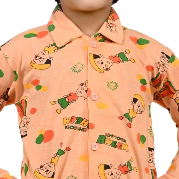 Baby Boys Nightwear Dress | Bheem Print  | Peach | 2-12 Years - Image 4