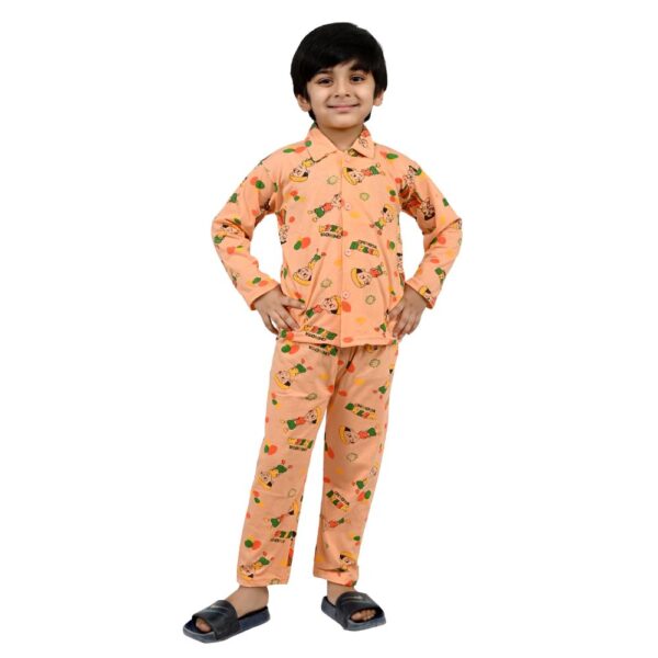 Baby Boys Nightwear Dress | Bheem Print  | Peach | 2-12 Years - Image 3