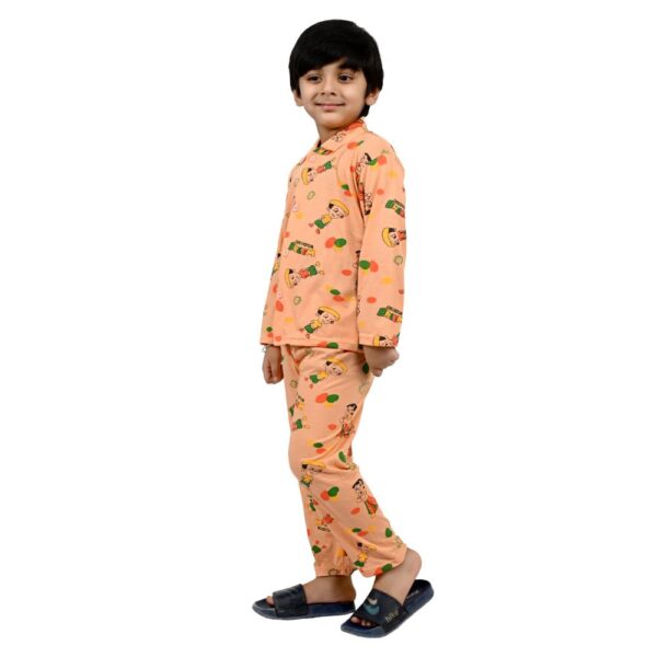 Baby Boys Nightwear Dress | Bheem Print  | Peach | 2-12 Years - Image 2