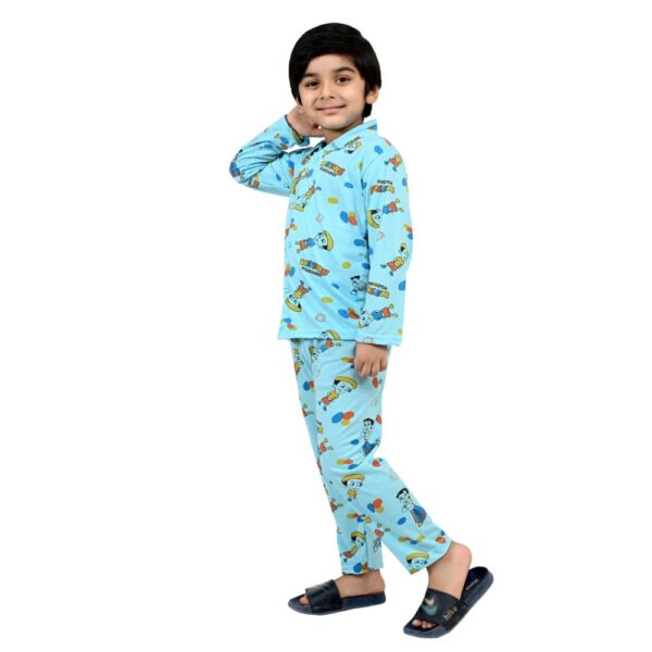 Baby Boys Nightwear Dress | Bheem Print  | Sky Blue | 2-12 Years - Image 3