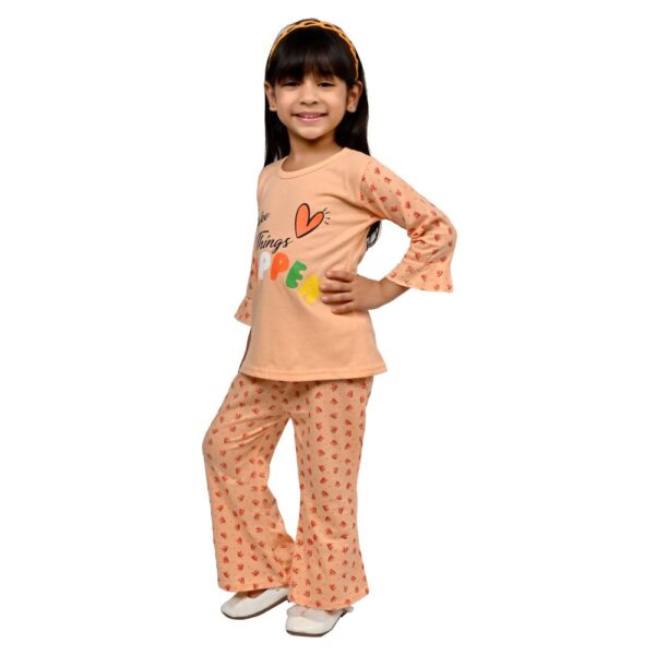 Baby Girls Nightwear Dress | Palazzo Set | Peach | 2-12 Years - Image 2