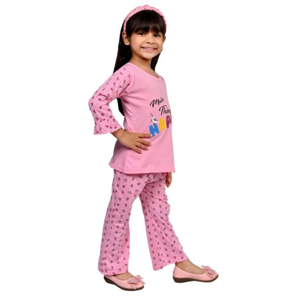 Baby Girls Nightwear Dress | Palazzo Set | Pink | 2-12 Years - Image 2