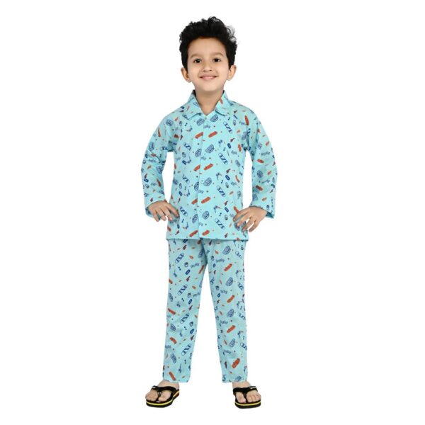 Baby Boys Nightwear Dress | Skateboard Print  | Sky  Blue | 2-12 Years - Image 4