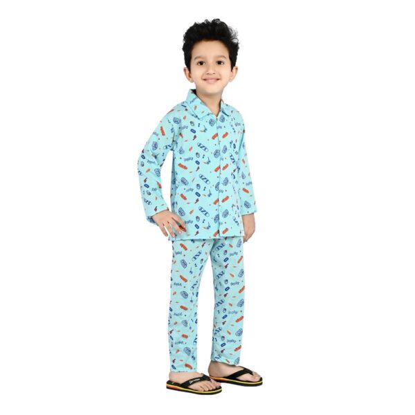 Baby Boys Nightwear Dress | Skateboard Print  | Sky  Blue | 2-12 Years - Image 2