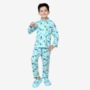 Baby Boys Nightwear Dress | Space Print | Sky Blue | 0-12 Years