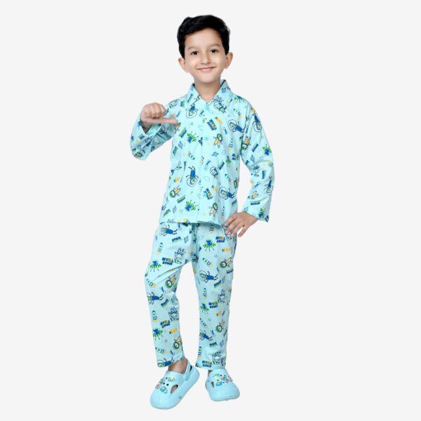 Baby Boys Nightwear Dress | Space Print | Sky Blue | 0-12 Years