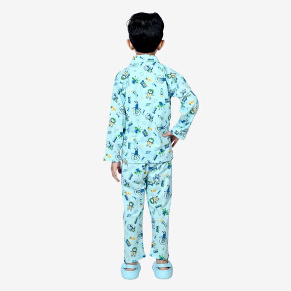 Baby Boys Nightwear Dress | Space Print | Sky Blue | 0-12 Years - Image 4