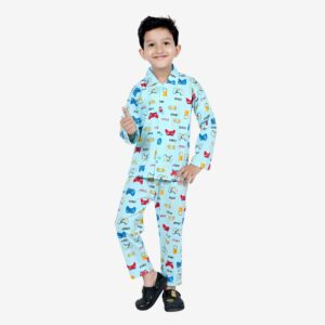 Baby Boys Nightwear Dress | Start Print | Sky Blue | 0-12 Years