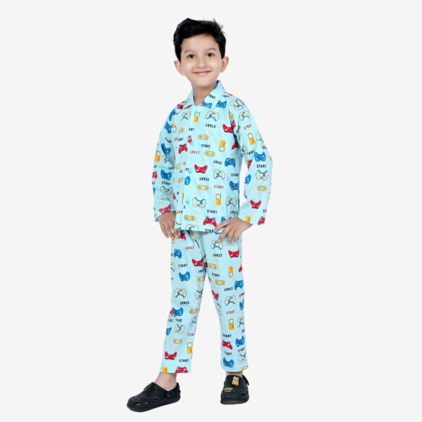 Baby Boys Nightwear Dress | Start Print | Sky Blue | 0-12 Years - Image 3