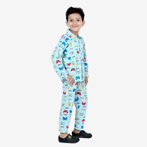 Baby Boys Nightwear Dress | Start Print | Sky Blue | 0-12 Years - Image 2